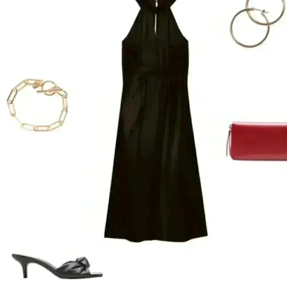 Banana Republic Twist-Neck Satin Dress - Picture 7 of 12